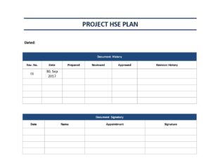 Project HSE Plan