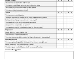 Training Evaluation Form