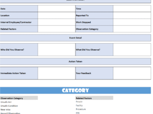 HSE Observation and stop Card Template