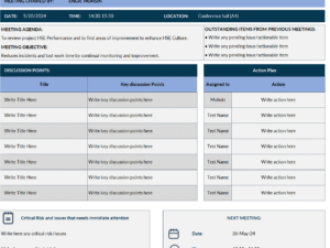Safety Committee MOM & Action Plan