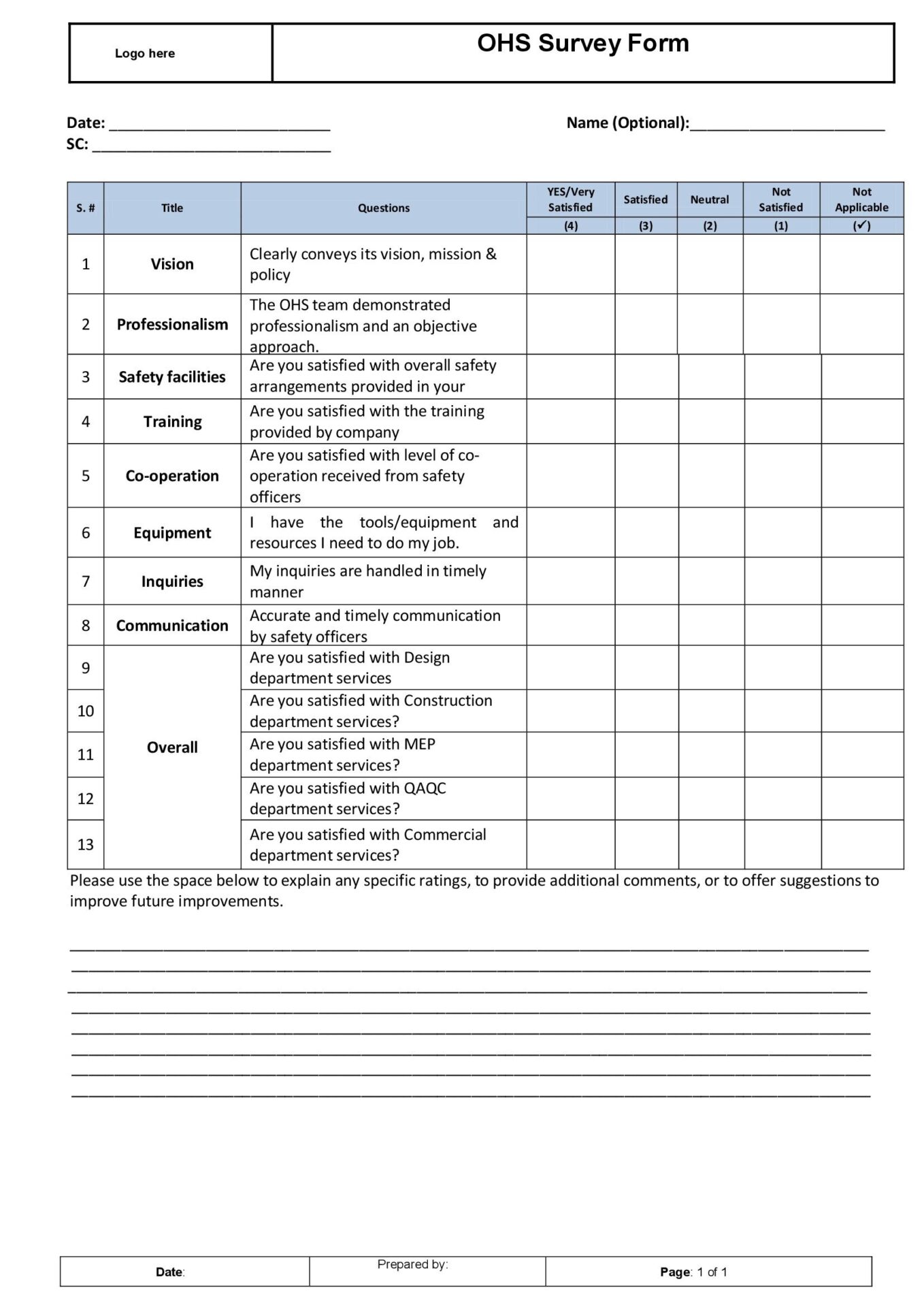 HSE Survey Questionnaire - hsefiles.com